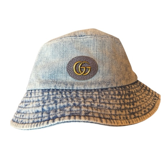 GUCCI Denim Bucket Hat, New, Adjustable - Picture 1 of 6
